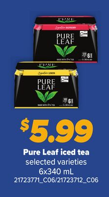 PURE LEAF ICED TEA, 6X340 ML