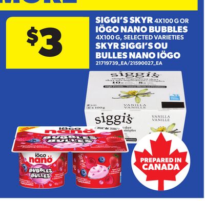 SIGGI'S SKYR, 4X100 G OR IÖGO NANO BUBBLES, 4X100 G
