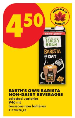 EARTH'S OWN BARISTA NON-DAIRY BEVERAGES, 946 ML