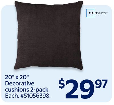 20" x 20" Decorative cushions 2-pack