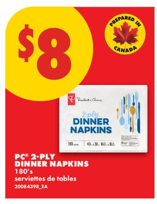 PC® 2-PLY DINNER NAPKINS, 180'S