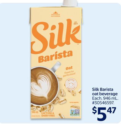 Silk Barista oat beverage
