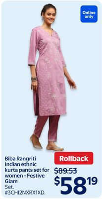 Biba Rangriti Indian ethnic kurta pants set for women - Festive Glam Set