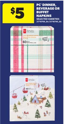 PC DINNER, BEVERAGE OR BUFFET NAPKINS
