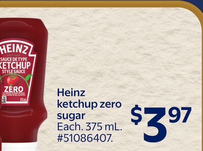 Heinz ketchup zero sugar