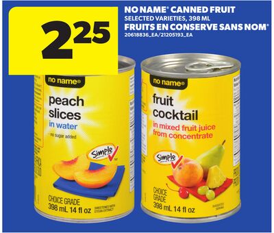 NO NAME® CANNED FRUIT, 398 ML