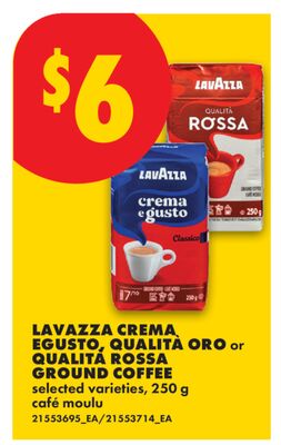 LAVAZZA CREMA EGUSTO, QUALITÀ ORO OR QUALITÀ ROSSA GROUND COFFEE, 250 G