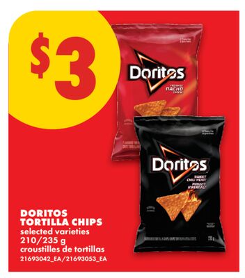 DORITOS TORTILLA CHIPS, 210/235 G
