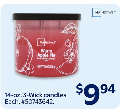 MAINSTAYS 14-oz. 3-Wick candles