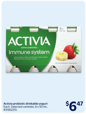 Activia probiotic drinkable yogurt