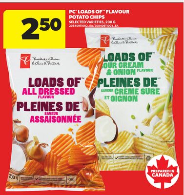 PC "LOADS OF" FLAVOUR POTATO CHIPS, 200 G