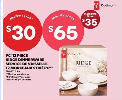 PC® 12 PIECE RIDGE DINNERWARE