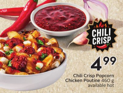 Chili Crisp Popcorn Chicken Poutine
