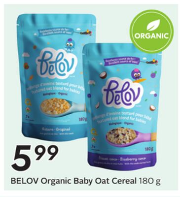 BELOV Organic Baby Oat Cereal