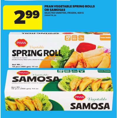 PRAN VEGETABLE SPRING ROLLS OR SAMOSAS, 400 G