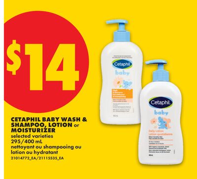CETAPHIL BABY WASH & SHAMPOO ACTION or MOISTURIZER, 295/400 mL
