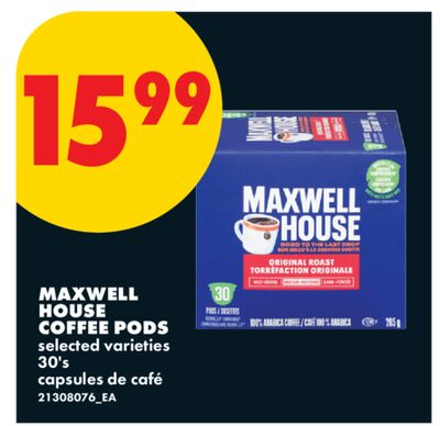 MAXWELL HOUSE COFFEE PODS, 30's