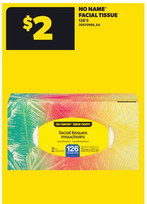 NO NAME® FACIAL TISSUE, 126'S