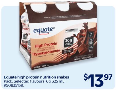 Equate high protein nutrition shakes Pack