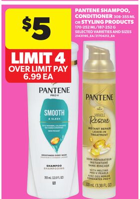PANTENE SHAMPOO, CONDITIONER 308-355 ML OR STYLING PRODUCTS 100-147 ML