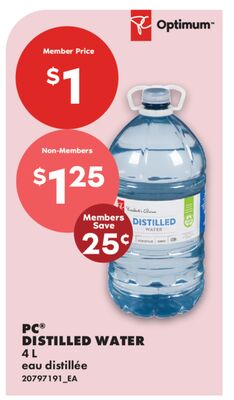 PC® DISTILLED WATER, 4 L