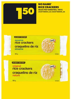NO NAME® RICE CRACKERS, 100 G