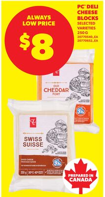 PC DELI CHEESE BLOCKS, 250G