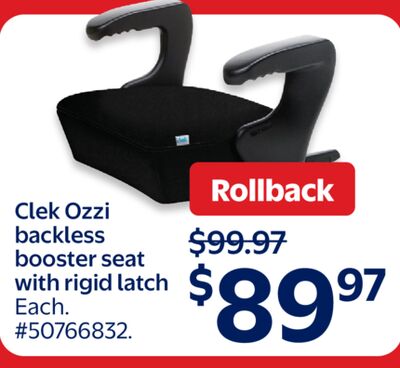 Clek Ozzi backless booster seat with rigid latch