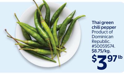 Thai green chili pepper