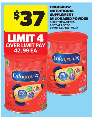 ENFAGROW NUTRITIONAL SUPPLEMENT MILK-BASED POWDER, 907 G