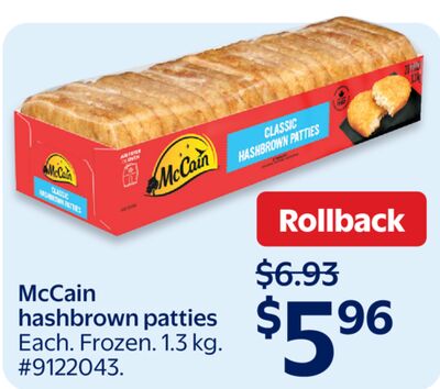McCain hashbrown patties