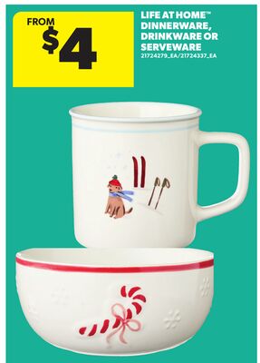 LIFE AT HOME® DINNERWARE, DRINKWARE OR SERVEWARE