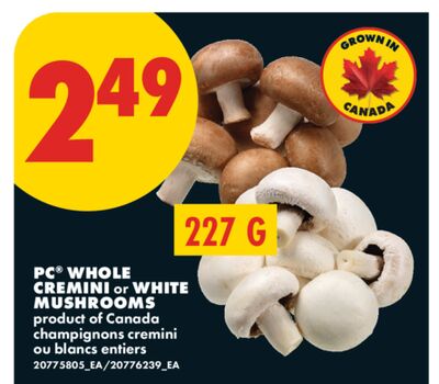 PC® WHOLE CREMINI or WHITE MUSHROOMS