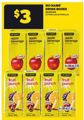 NO NAME® DRINK BOXES, 8X250ML