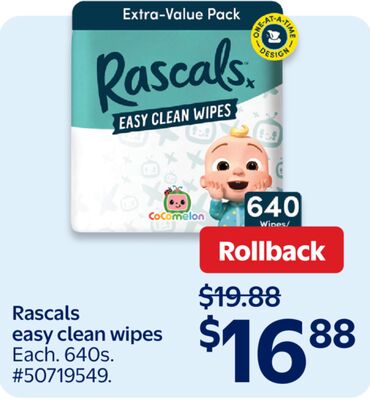Rascals easy clean wipes