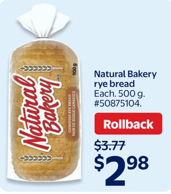 Natural Bakery rye bread