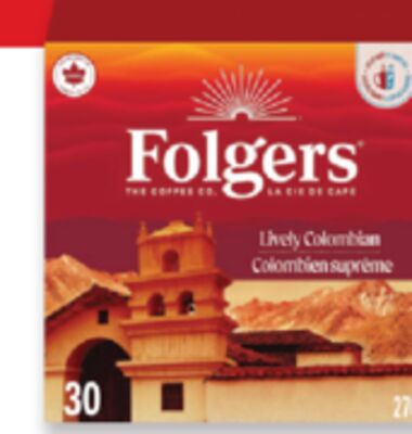 Folgers ground coffee or K-Cup 30s