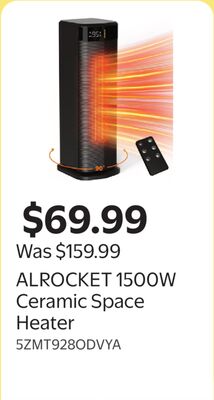 ALROCKET 1500W Ceramic Space Heater