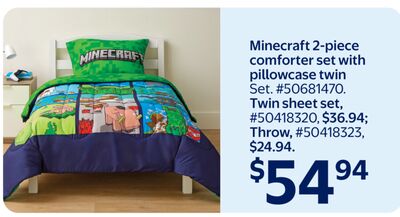 Minecraft 2-piece comforter set with pillowcase twin