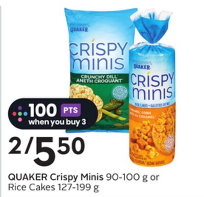 Crispy Minis 90-100 g or Rice Cakes 127-199 g