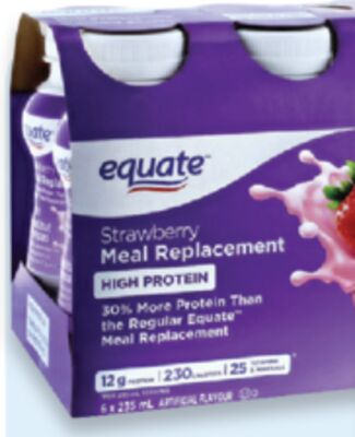 Equate high protein meal replacement shakes