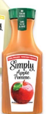 Simply lemonade 2.25 L or apple or cranberry juice 1.54 L