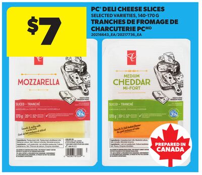PC® DELI CHEESE SLICES, 140-170 G