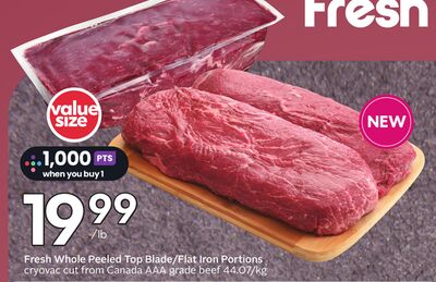 Fresh Whole Peeled Top Blade/Flap Iron Portions