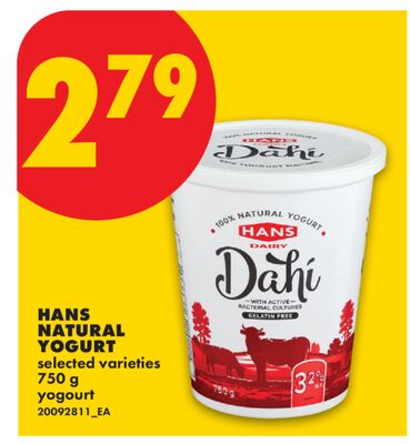 HANS NATURAL YOGURT, 750 g