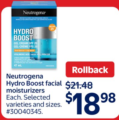 Neutrogena Hydro Boost facial moisturizers