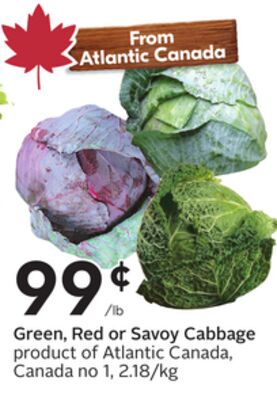 Green, Red or Savoy Cabbage