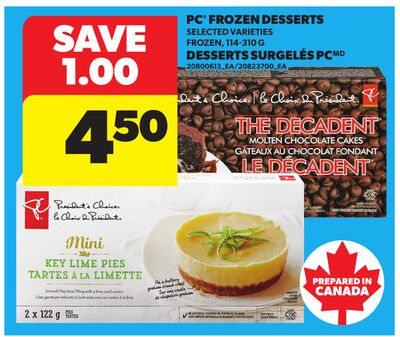 PC® FROZEN DESSERTS, 114-310 G