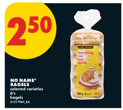 NO NAME® BAGELS, 6's