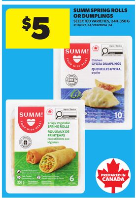 SUMM SPRING ROLLS OR DUMPLINGS, 240-350 G